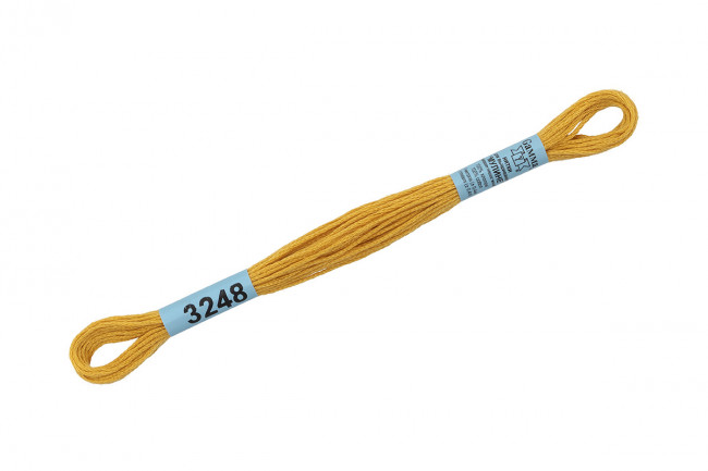 Нитки для вышивания "Gamma"    мулине  ( 3173-6115 )  100% хлопок     8 м №3248 св.горчичный