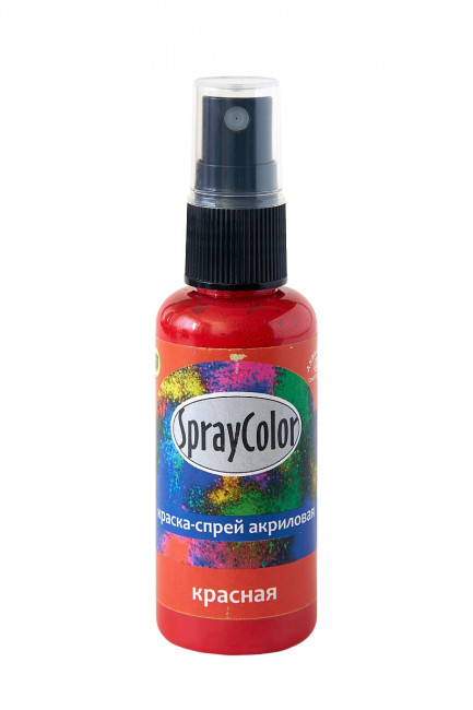 Краска-спрей акриловая 50 мл красная, Аква-колор/К74320