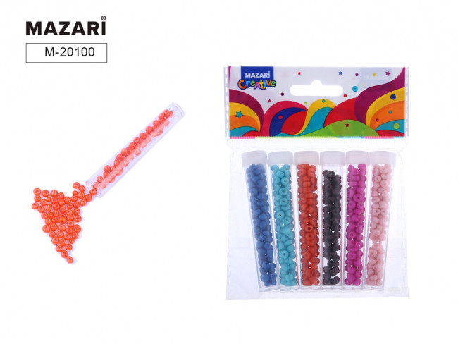 Набор бисера 4 мм 6цв x 7 г, Mazari/M-20100 (24)