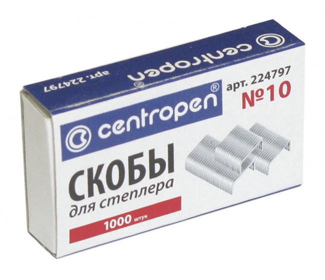 Скобы для степлера N10 1000 шт. CENTROPEN (10/400)
