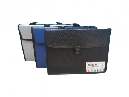 Портфель А4 для документов, 12 отделений, на замке, пластиковый, цв. ассорти, Cobest/F8833