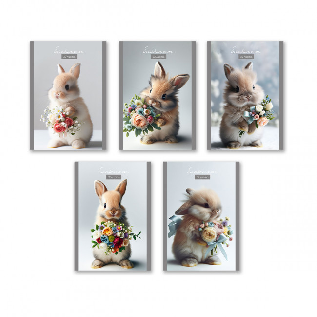 Блокнот А6 32л клетка "Зайка моя", на скрепке, Светоч/Б260_01727 (10)