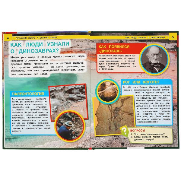 Энциклопедия с развивающими заданиями «Летающие ящеры и древние птицы». Формат: 197 х 255мм 48стр, Умка