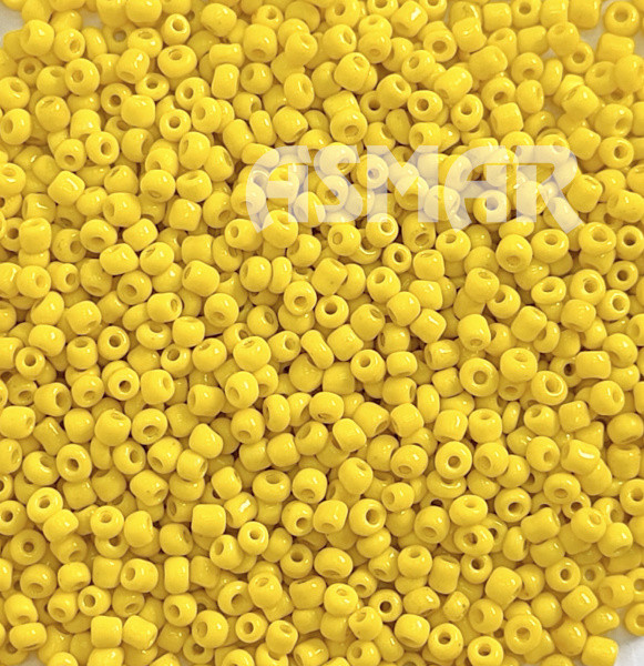 Бисер "ASMAR" размер №8, вес: 450 г, жёлтый глянцевый, непрозрачный