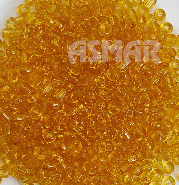 Бисер "ASMAR" размер №6, вес: 450 г, цвет- светлый янтарь, прозрачный