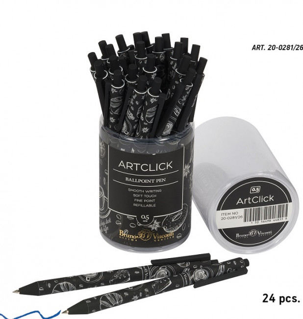 Ручка автоматическая шариковая 0,38мм синяя "ArtClick.Caffè nero.Time", BV/20-0281/26 (24)