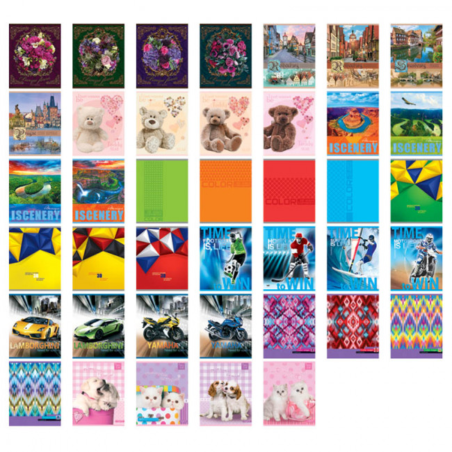 Т5ск48 4002 Тетрадь ученическая 48 л. в одну линию "Super Mix-20" (ассорти) 10 дизайнов (BG) (10/80)