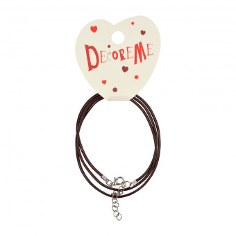 Шнурок d 2мм 60см кожаный круглый с застежкой,  BV/2-155/10 (10)