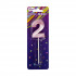 Свеча для торта "Цифра 2" 7,5г 1шт, BOOMZEE/BCD-13-2 (12)