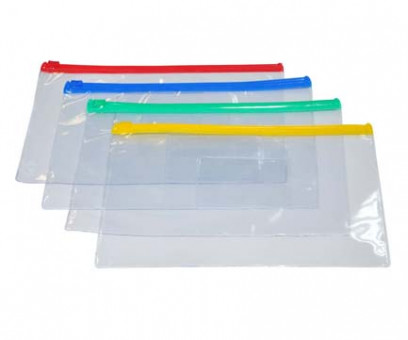 Папка на молнии В-6  BY-250/АК-35 23х12см, прозрачная с пластиковым замком (20/20/3200)