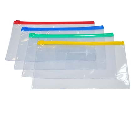 Папка на молнии В-6  BY-250/АК-35 23х12см, прозрачная с пластиковым замком (20/20/3200)