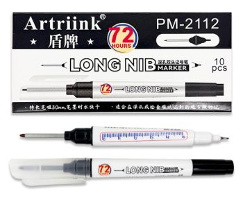 Маркер разметочный DL-402 "Черный" двусторонний (тонкий 0,5мм + длинное перо 30мм) в к/к PM-2112 (10/400/1600) Маркер разметочный DL-402 "Черный" двусторонний (тонкий 0,5мм + длинное перо 30мм) в к/к PM-2112 (10/400/1600)