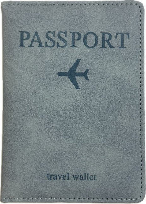Обложка на паспорт WENZER OFFiCE, Passport "Travel wallet", на резинке, св.голубая, эко кожа