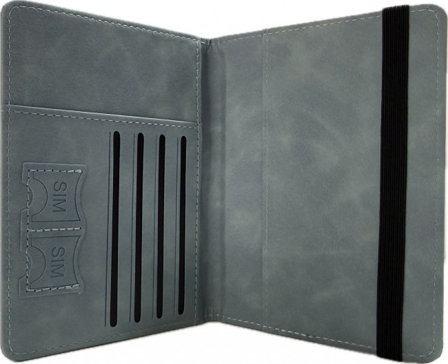 Обложка на паспорт WENZER OFFiCE, Passport "Travel wallet", на резинке, св.голубая, эко кожа