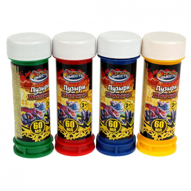Мыльные пузыри 60мл "ДИНОЗАВРЫ" 36шт, ИГРАЕМ ВМЕСТЕ