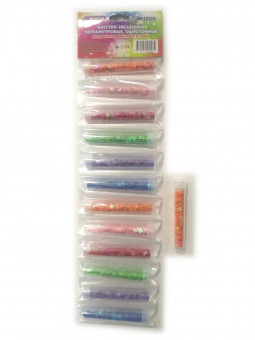 Блестки-звездочки перламутровые, однотонные для  декоративных работ, в тубах ASMAR (12)