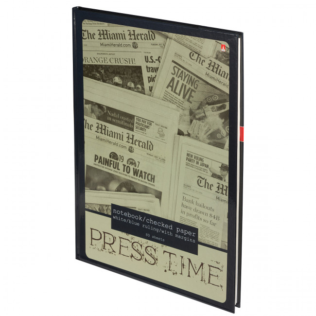 Блокнот А4 80л клетка "Газета", твёрдая обложка, BV/3-80-060/16 (12)