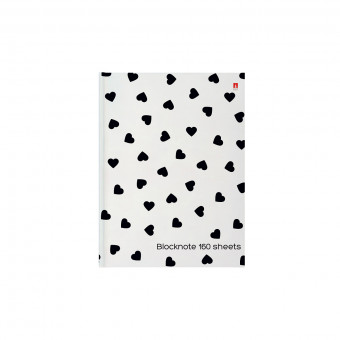 Блокнот-престиж А6 160л клетка "Сердечки", сшивка, BV/3-160-002/38 (16)