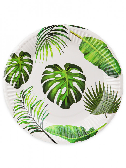Тарелки бумажные 18см "Тропические листья" 6 шт, MILAND/ СП-5302