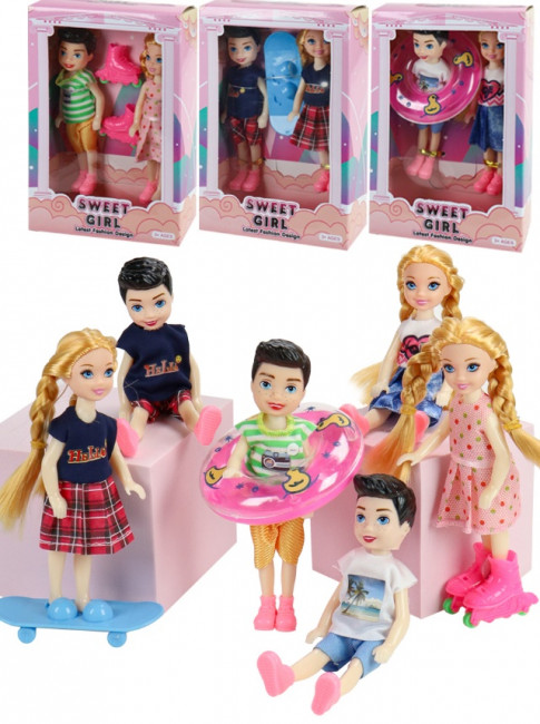 Набор кукол (15 см) "Малыши"(1 предмет, 2 куклы шарнирные, микс: 3 вида,в кор.) ( Арт. 2223854)