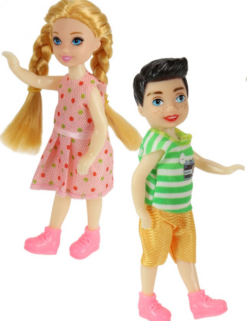 Набор кукол (15 см) "Малыши"(1 предмет, 2 куклы шарнирные, микс: 3 вида,в кор.) ( Арт. 2223854)