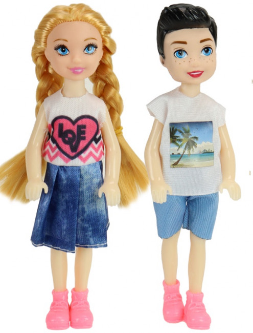 Набор кукол (15 см) "Малыши"(1 предмет, 2 куклы шарнирные, микс: 3 вида,в кор.) ( Арт. 2223854)