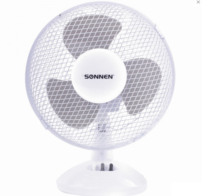 Вентилятор настольный SONNEN FT23-B6, d=23 см, 25 Вт, на подставке, 2 скоростных режима, белый/серый, 451038 Вентилятор настольный SONNEN FT23-B6, d=23 см, 25 Вт, на подставке, 2 скоростных режима, белый/серый, 451038