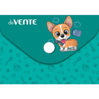 Папка-конверт на кнопке "deVENTE. Puppy" A7 (105x74 мм) 150 мкм, непрозрачная с рисунком, индивидуальная маркировка (12)