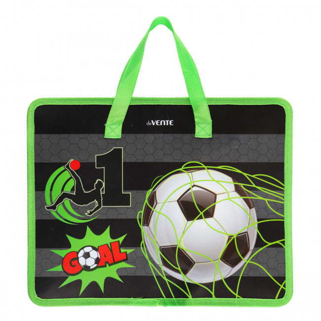 Папка для тетрадей, ИЗО и технологии "deVENTE. Goal" A4 (33,5x26x10 см) с текстильным расширением 10 см, на молнии сверху, пластик 400 мкм, deVENTE