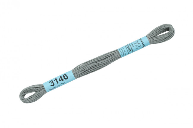 Нитки для вышивания "Gamma"    мулине  ( 3071-3172 )  100% хлопок     8 м №3146 серый