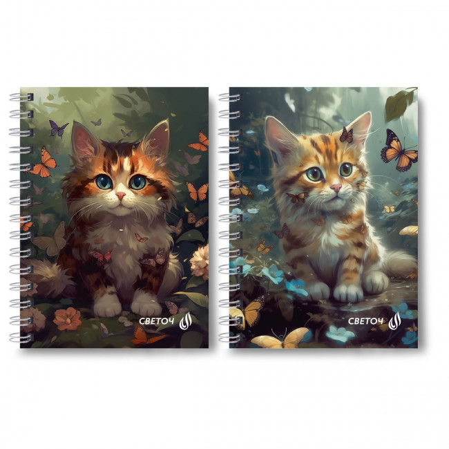 Записная книжка А6 120л клетка "Муркоша", на гребне, Светоч/ЗК110_01183 (4)