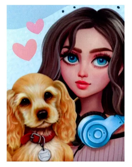 Алмазная мозаика 30*40 "Лучшие друзья", частичная выкладка, MOD030