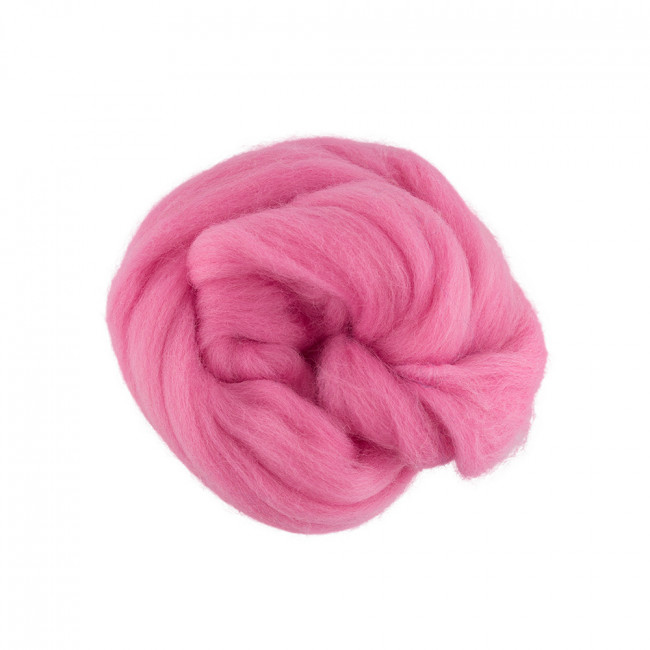 Шерсть для валяния 50г 100% полутонкая шерсть,  розовый, Gamma/TFS-050 №0160