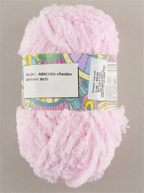 Пряжа ARACHNA "PANDA"   100% микрополиэстер   . х  100 г  75 м №70 св.розовый "PANDA" Пряжа ARACHNA "PANDA"   100% микрополиэстер   . х  100 г  75 м №70 св.розовый "PANDA"