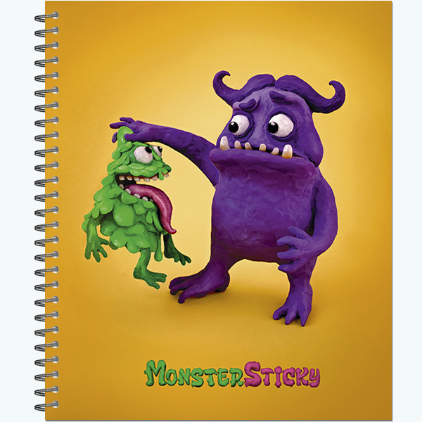 Тетрадь 48 листов гребень,  "MonsterSticky" (30)
