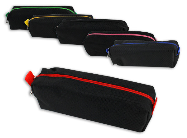 Пенал тканевый на одно отделение, с молнией, черный, Asmar