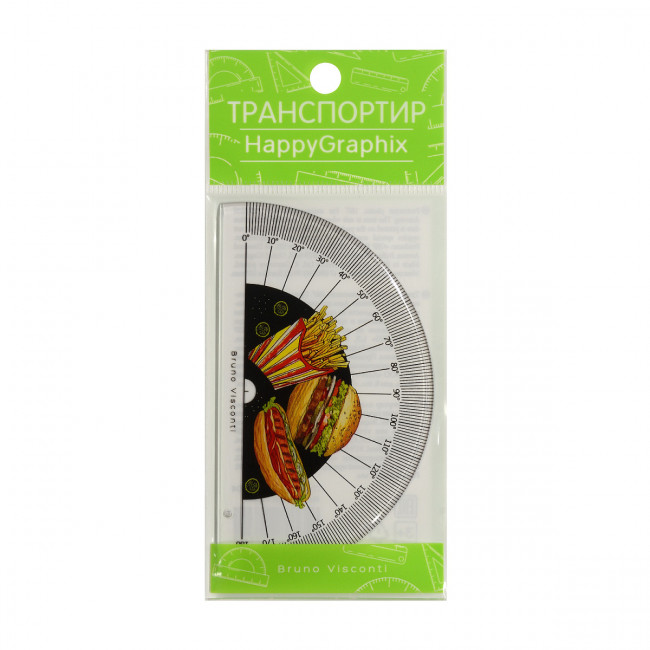 Транспортир пластиковый "HappyGraphix. Гамбургер", BV/45-0020/04 (24) Транспортир пластиковый "HappyGraphix. Гамбургер", BV/45-0020/04 (24)