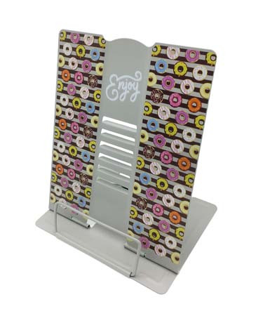 Подставка для книг "Пончики" металлическая 26x21см, серая, CE-277 (1/1/48)