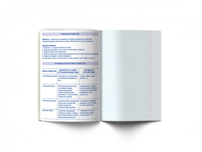 Тетрадь A5+ 48л клетка, скрепка "Обществознание. ПреКрасная", Светоч/48ТПСК5_24_2_1_000557 (10/60)