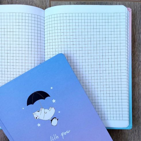 Бизнес-блокнот евроформат 205x145 переплёт твёрдый 64л. индивид.блок:клетка "Я с тобой" ламин. мат. (ассорти) BG (2/20)