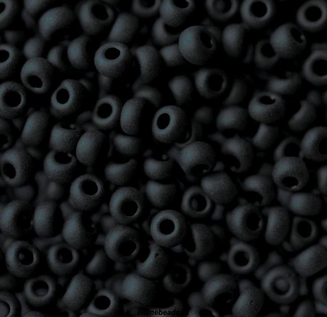 Бисер "ASMAR" размер №6, вес: 450 г, чёрный матовый