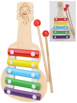 Ксилофон 21см, деревянный, 5 тонов, Рыжий Кот/AN02281 Ксилофон 21см, деревянный, 5 тонов, Рыжий Кот/AN02281