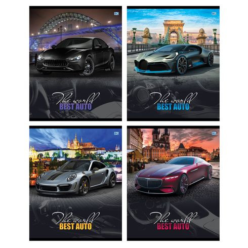 Тетрадь общая А5 скоба 40л. клетка "Best auto" (ассорти) (10/100) Тетрадь общая А5 скоба 40л. клетка "Best auto" (ассорти) (10/100)