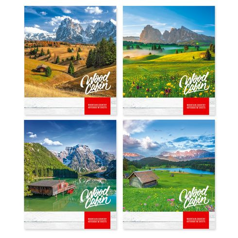 Тетрадь общая А5 скоба 48л. одна линия "Горная страна" (ассорти) BG (10/80)