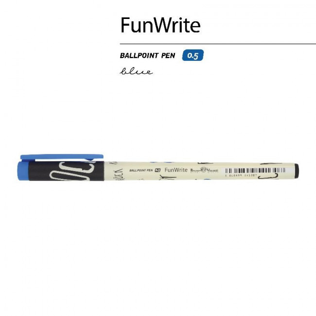 Ручка шариковая 0,5мм синяя "FunWrite. Музыка. Синяя гитара", BV/20-0212/83 (24)