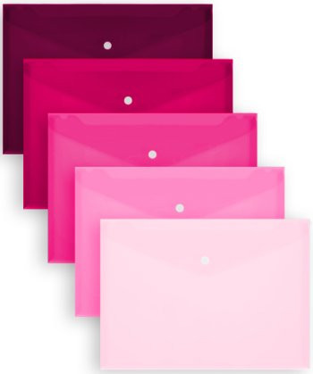 Папка с кнопкой А-4   DH-272 "Оттенки розового" INTELLIGENT 33х23см, пластик, ассорти (10/250/500)
