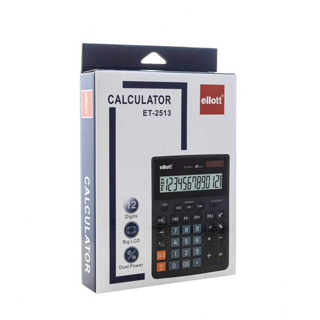 Калькулятор 12- разрядный настольный, большой, ELLOTT/ET-2513 (10)