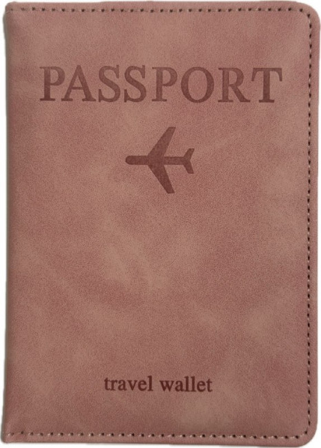 Обложка на паспорт WENZER OFFiCE, Passport "Travel wallet", на резинке, св.розовая, эко кожа