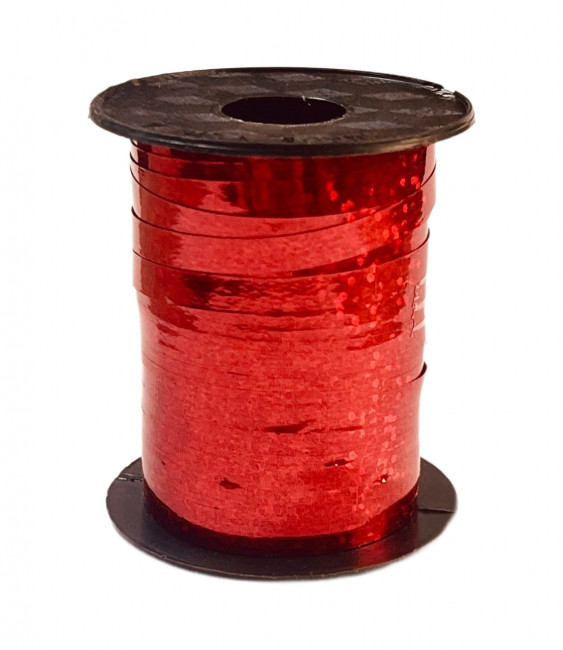 Лента 0,5см*10м полипропилен, красная с блёстками, Магистр/MAG5*10-1138