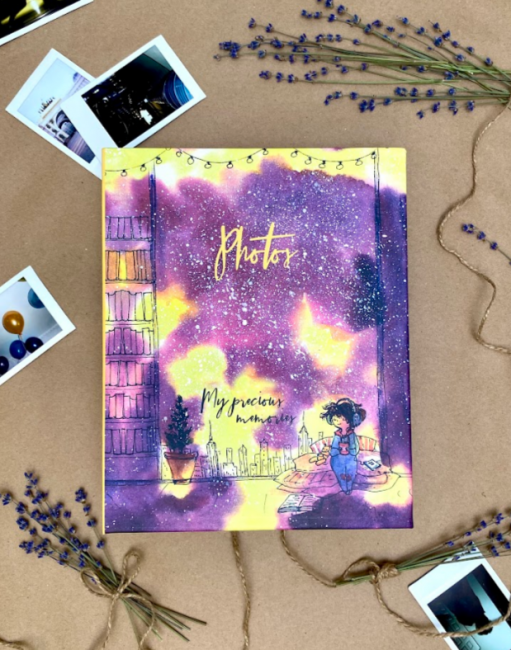 Фотоальбом на 200 фото 10х15 см "Огоньки", пластик. листы "cosmo sketch", 10228010/131123/5205514, FA 200.015-1